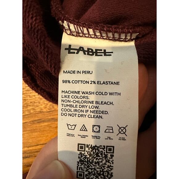 Label Brand Men's Go To Jogger Pant Burgundy Size Large NWT Cotton Comfort - Picture 5 of 7